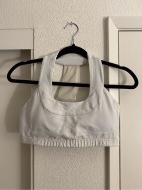 lululemon athletica White Racerback Cropped Sports Bra